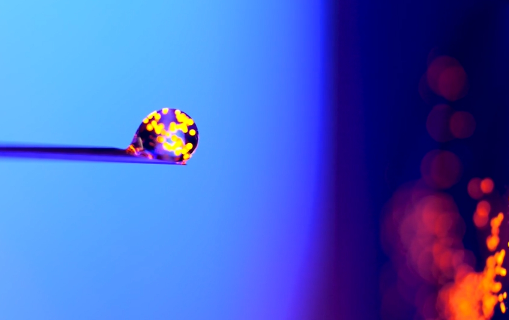 Image: Droplet for Injectable Suspension Development on a blue background